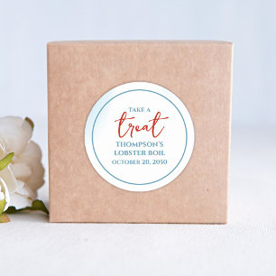 Pegatina Redonda Blue Por Favor Tome un Personalizado de Tratamient