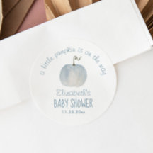 Blue Pumpkin Boy Baby Shower Gracias