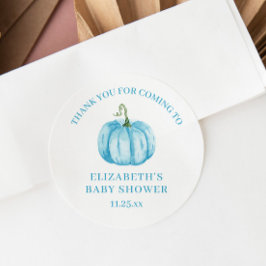 Pegatina Redonda Blue Pumpkin Thank You Baby Shower