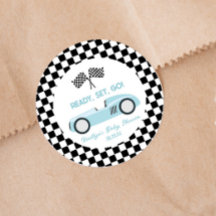 Blue Race Car Ready Set Go Baby Shower Party Favor