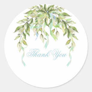 Pegatina Redonda Blue Ribbons Floral Greenereneration Gracias