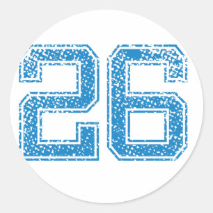 Pegatina Redonda Blue Sports Jerzee número 26