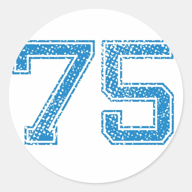 Pegatina Redonda Blue Sports Jerzee Número 75 (Anverso)