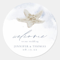 Blue Starfish Beach Themed Wedding Favor