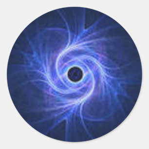 Pegatina Redonda Blue Swirl