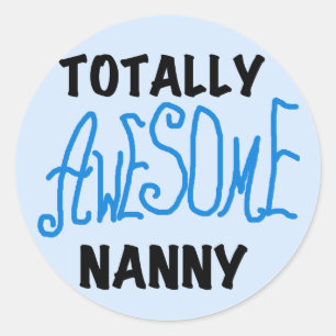 Pegatina Redonda Blue Totally Awesome Nanny T-shirts and Gifts