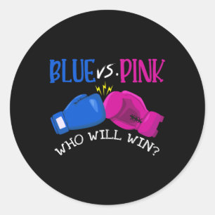 Pegatina Redonda Blue Vs Pink Quien Ganará Género Revelará Fiesta B