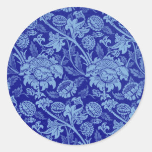Pegatina Redonda Blue Wey de William Morris