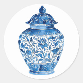 Pegatina Redonda Blue white stickers