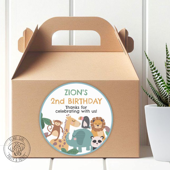 Pegatina Redonda Blue Wild Animal (Subido por el creador)