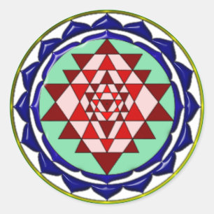PEGATINA REDONDA BLUE YANTRA