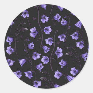 Pegatina Redonda Bluebells, Harebells, Bellflowers