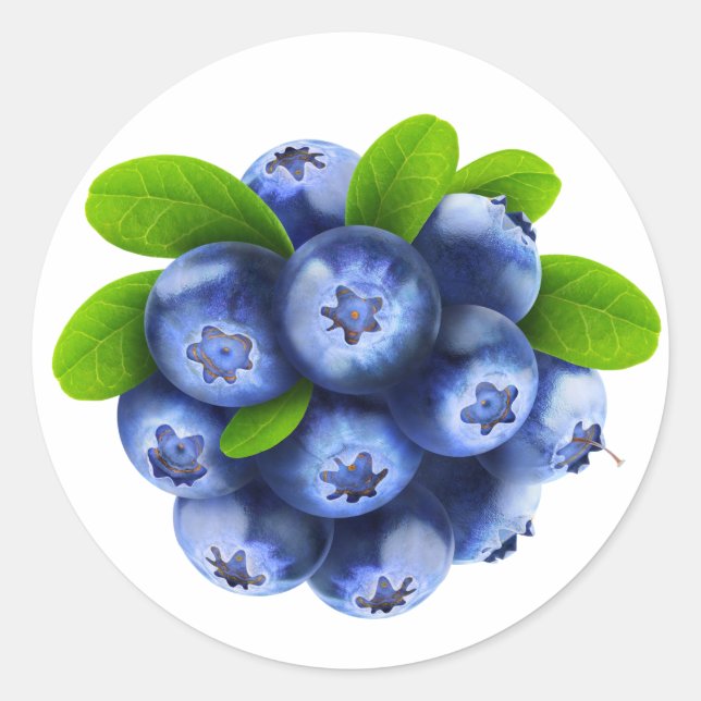 Pegatina Redonda Blueberries (Anverso)