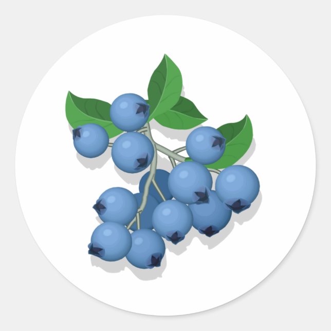 Pegatina Redonda Blueberries (Anverso)