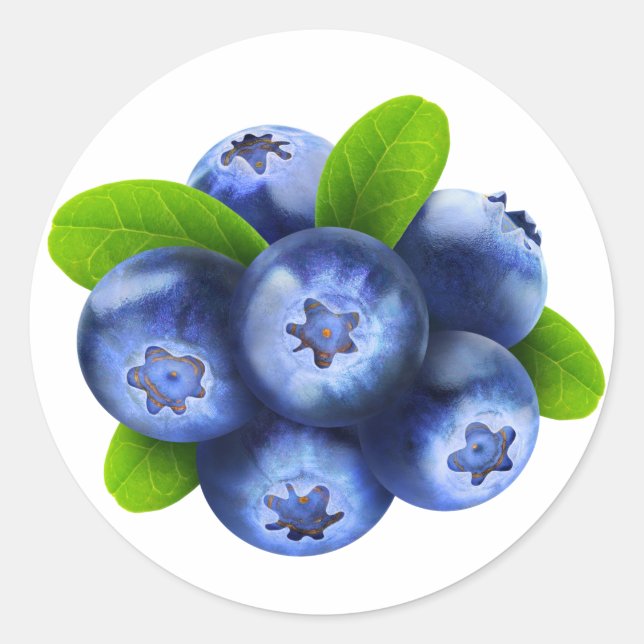 Pegatina Redonda Blueberries (Anverso)
