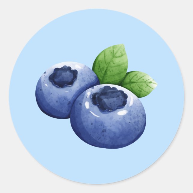 Pegatina Redonda Blueberry (Anverso)