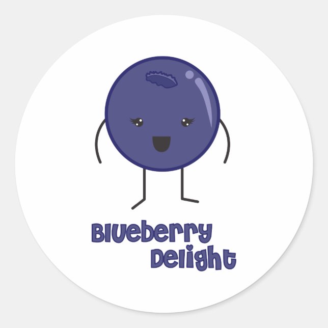 Pegatina Redonda Blueberry (Anverso)