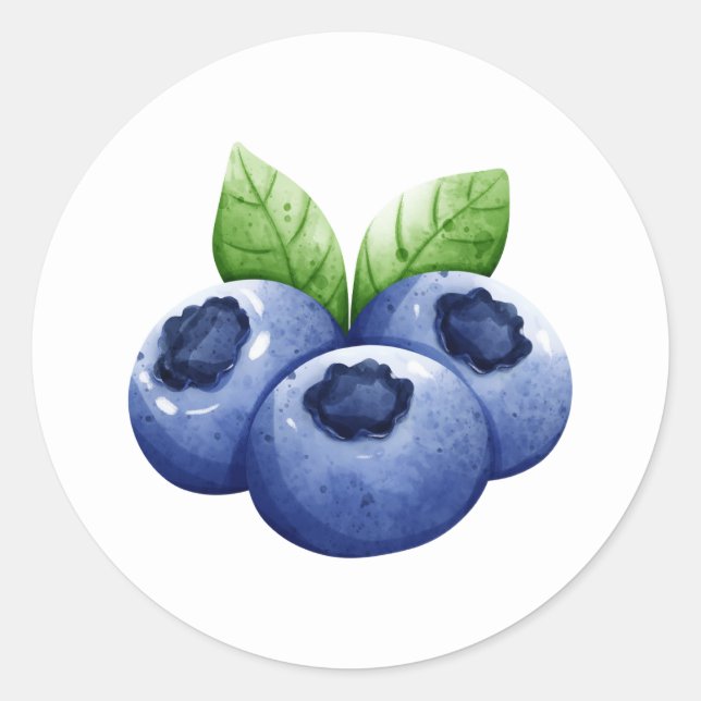 Pegatina Redonda Blueberry (Anverso)