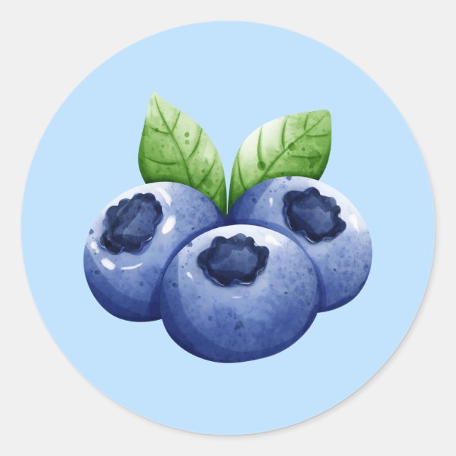 Pegatina Redonda Blueberry (Anverso)