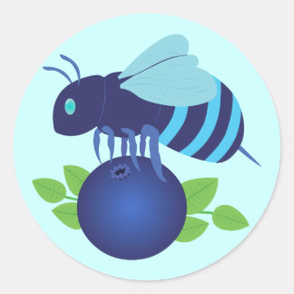Pegatina Redonda Blueberry Bee