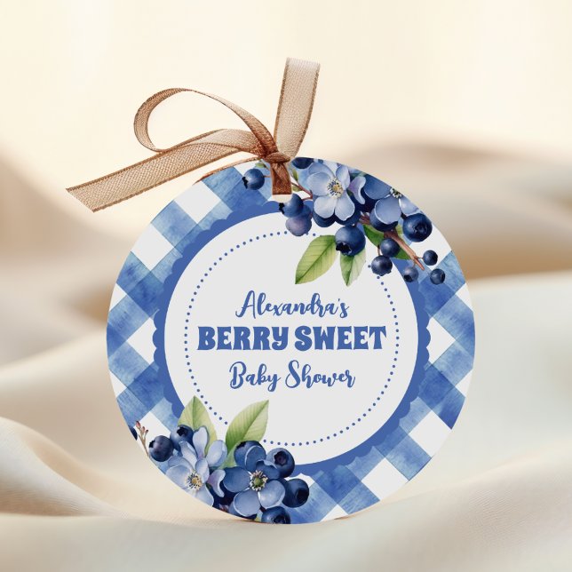 Pegatina Redonda Blueberry Berry Sweet Baby Shower (Subido por el creador)
