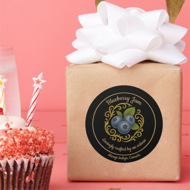 Pegatina Redonda Blueberry Dream – Artisan Jam Label (Fiesta)