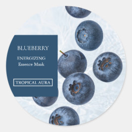 Pegatina Redonda Blueberry Facial Mask Label