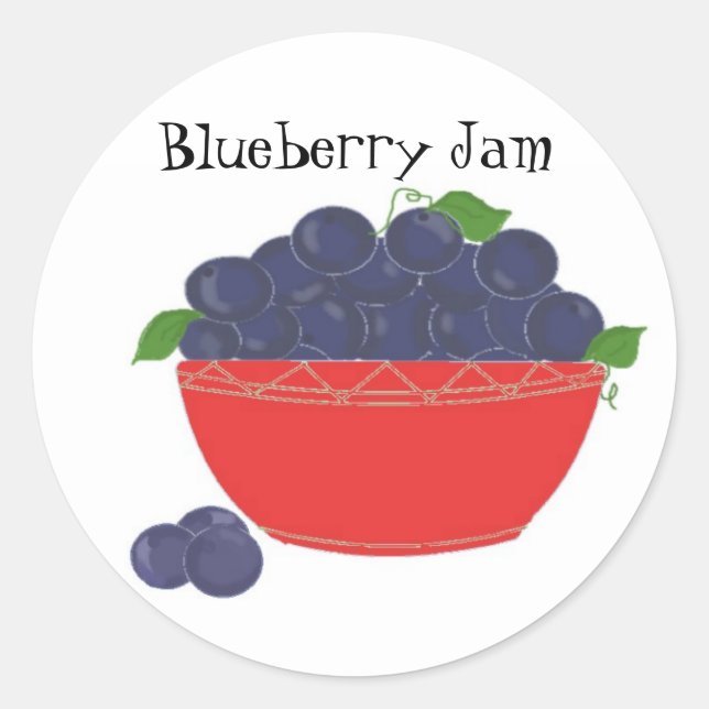 Pegatina Redonda Blueberry Jam (Anverso)