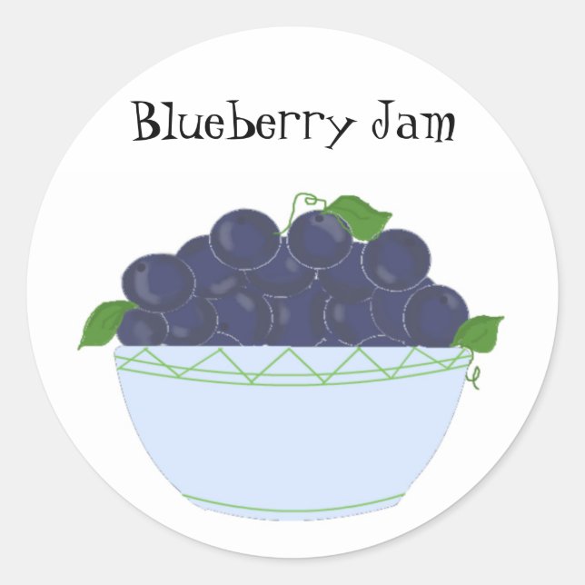 Pegatina Redonda Blueberry Jam (Anverso)