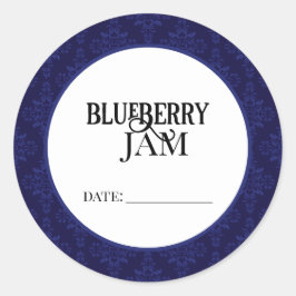 Pegatina Redonda Blueberry Jam Canning Lid Labels