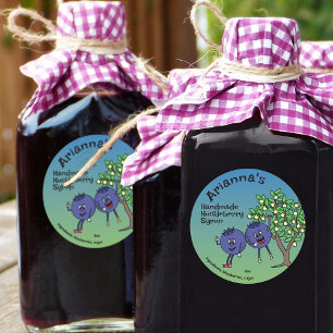 Pegatina Redonda Blueberry Pals Funny Personalizado Jam Pie y más