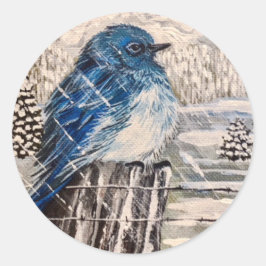 Pegatina Redonda Bluebird