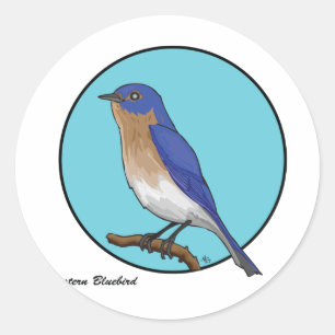 PEGATINA REDONDA BLUEBIRD ORIENTAL