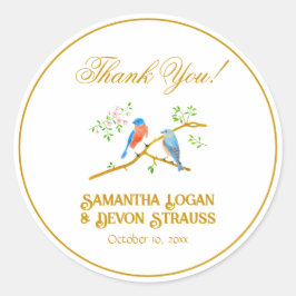 Pegatina Redonda Bluebirds Envelope Seals