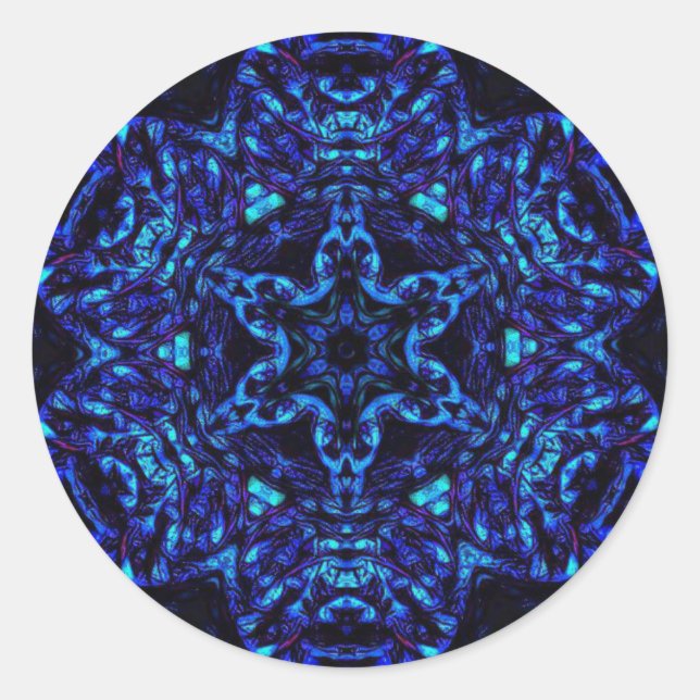 Pegatina Redonda Blued Up (Anverso)