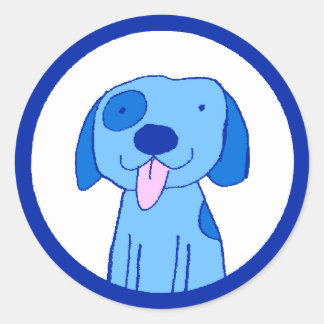 Pegatina Redonda Bluedog Jefferson (Demócrata del Perro Azul)