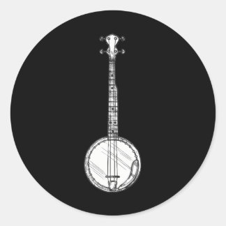 Pegatina Redonda Bluegrass Banjo
