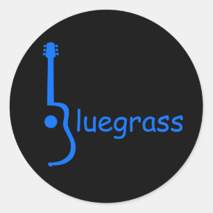 Pegatina Redonda Bluegrass de la guitarra