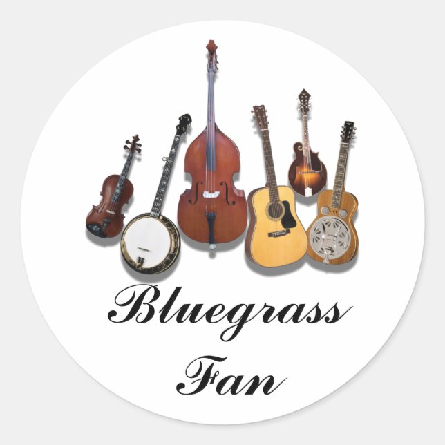PEGATINA REDONDA BLUEGRASS FAN-STICKER (Anverso)