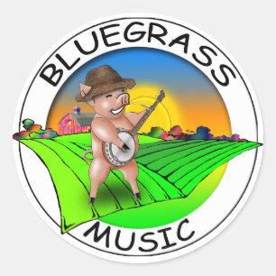 Pegatina Redonda Bluegrass Music