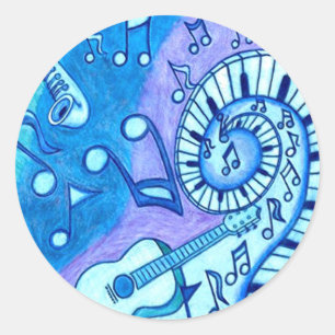 Pegatina Redonda Blues