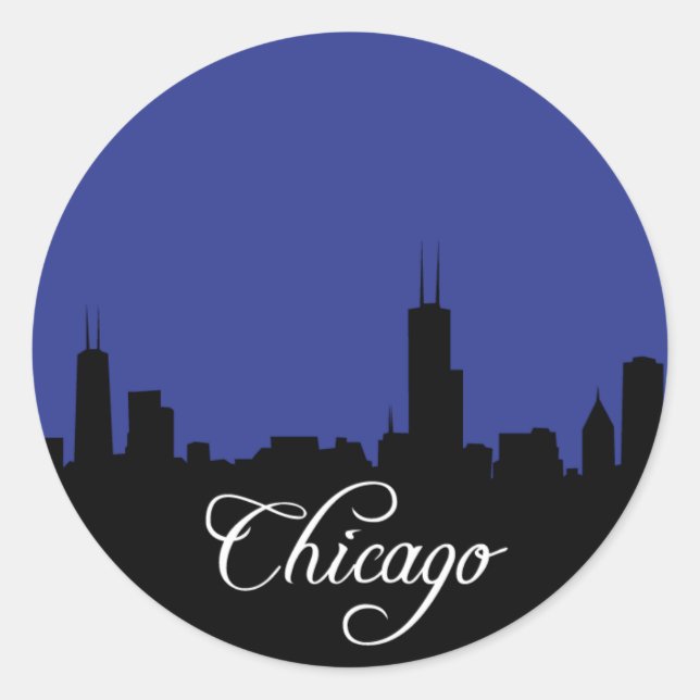 Pegatina Redonda Blues de Chicago (Anverso)