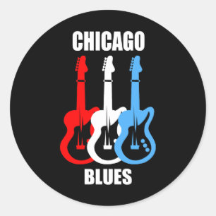Pegatina Redonda Blues de Chicago