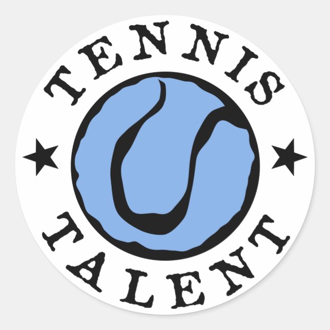 Pegatina Redonda Blues del talento del tenis (Anverso)