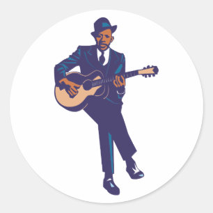 Pegatina Redonda Blues guitarristas guitarist