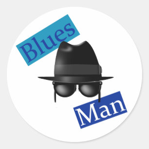 Pegatina Redonda Blues Man