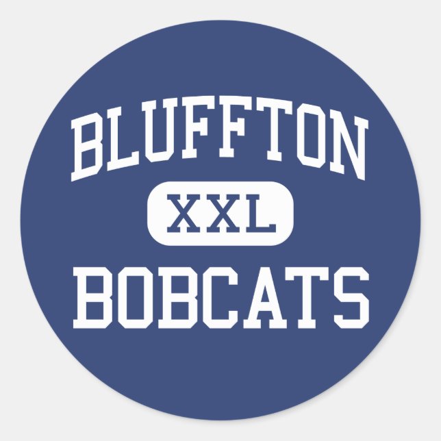 Pegatina Redonda Bluffton - Bobcats - High - Bluffton (Anverso)