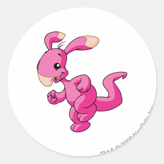 Pegatina Redonda Blumaroo Pink (Anverso)