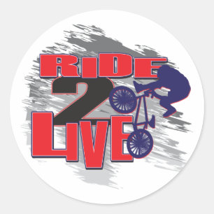 Pegatina Redonda BMX Biker Ride en vivo