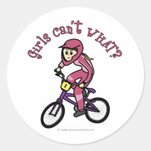 Pegatina Redonda BMX Chicas rosa claro